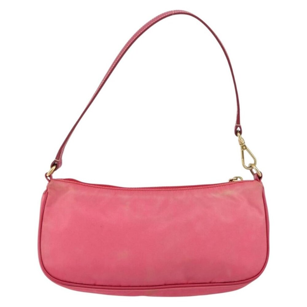 PRADA Shoulder Bag Nylon Leather Pink Gold Auth 155082 - Picture 3 of 16